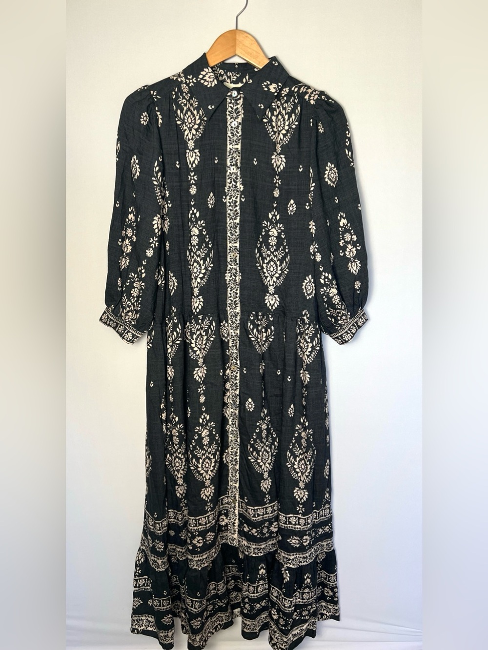 Pinch Anthropologie NWT Paisley Maxi Dress Tiered Ruffle Boho Cottage Small